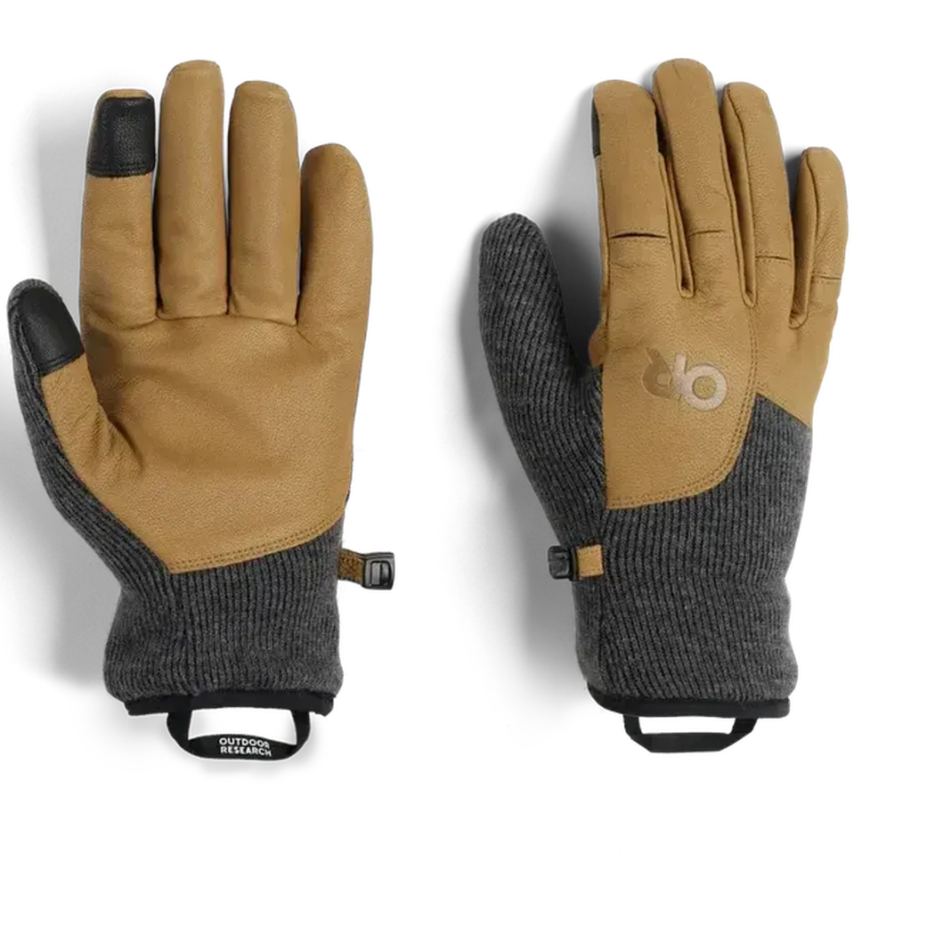 Outdoor Research Men's Flurry Leather Gloves-Accessories - Gloves - Men's-Outdoor Research-Charcoal-S-Appalachian Outfitters