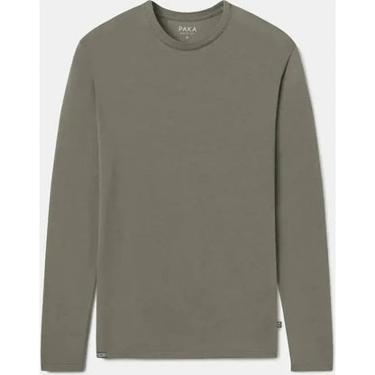 A front view of the Paka Apparel Mens Aire Long Sleeve in Andean Moss against a white background.