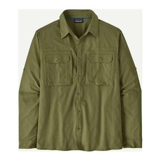 Patagonia Men's Long Sleeve Self Guided Sun Shirt-Men's - Clothing - Tops-Caper Green-M-Appalachian Outfitters