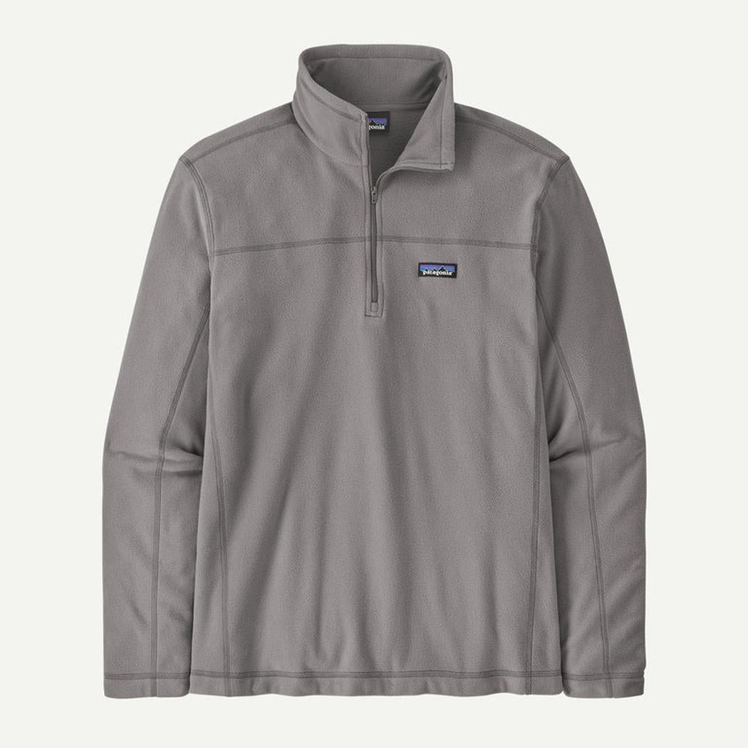 A front view of the Patagonia Men's Micro D Fleece Pullover in New Navy with a half-zip and logo on the chest against a white background.