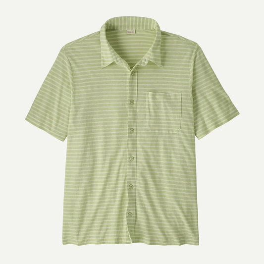 Patagonia Men's Trail Harbor Button Down Knit Shirt-Men's - Clothing - Tops-Steps: Lichen Green-M-Appalachian Outfitters
