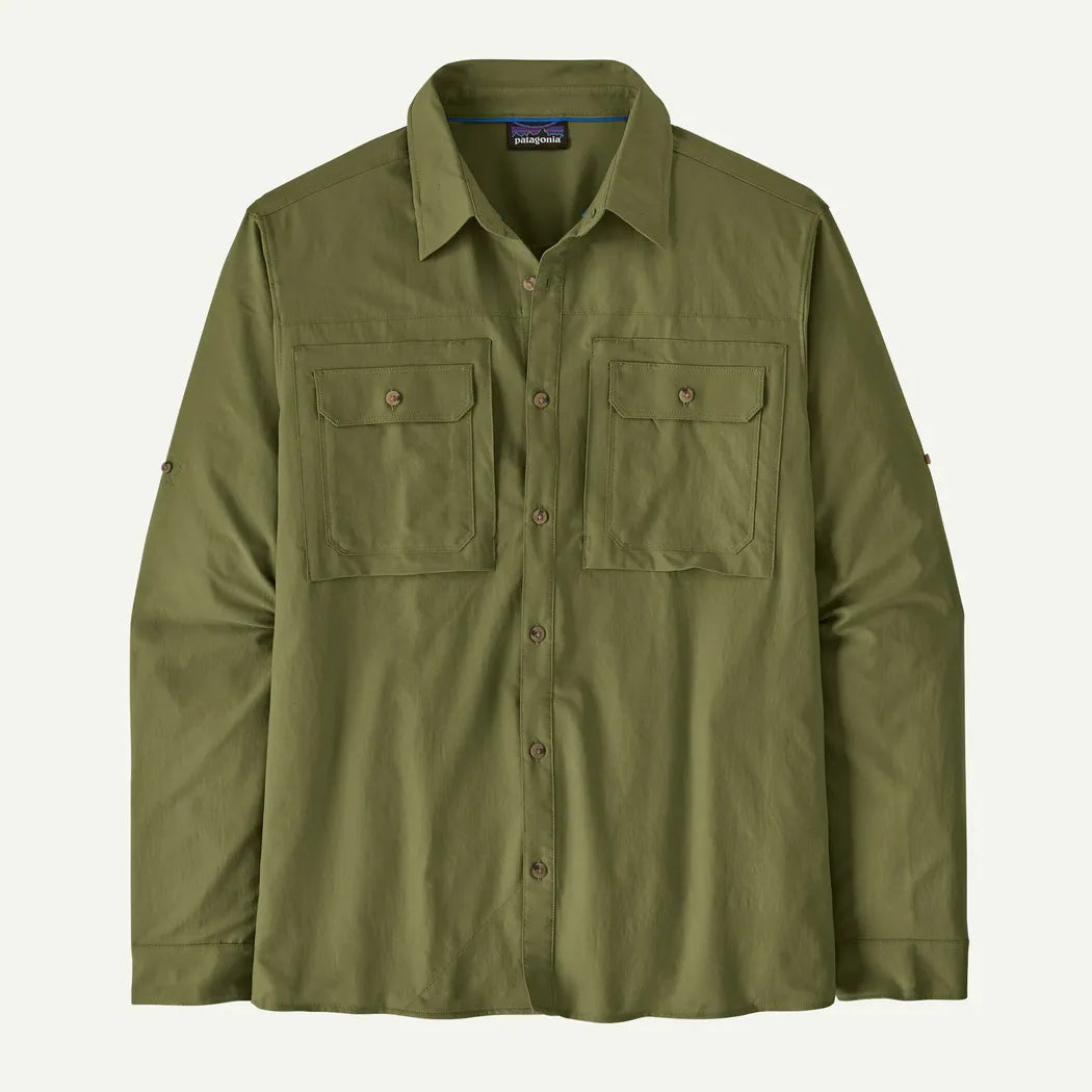Patagonia Men's Long Sleeve Self Guided Sun Shirt-Men's - Clothing - Tops-Patagonia-Caper Green-M-Appalachian Outfitters