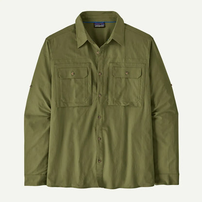 Patagonia Men's Long Sleeve Self Guided Sun Shirt-Men's - Clothing - Tops-Patagonia-Caper Green-M-Appalachian Outfitters
