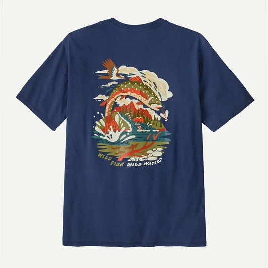 Patagonia Men's Take a Stand Responsibili-Tee-Men's - Clothing - Tops-Patagonia-Pine Stream: Clement Blue-M-Appalachian Outfitters