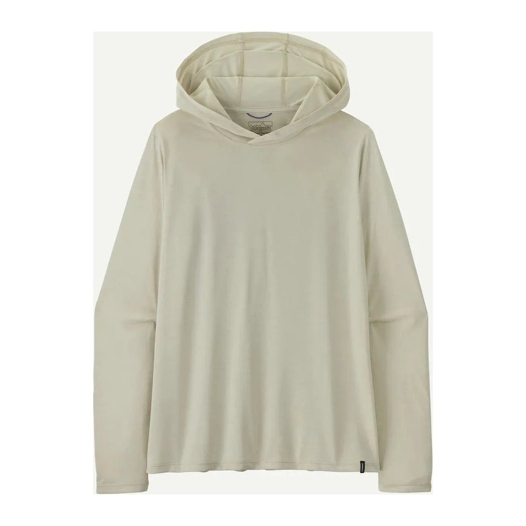 A front view of the Patagonia Women's Cap Cool Daily Hoody in Dino White against a white background.