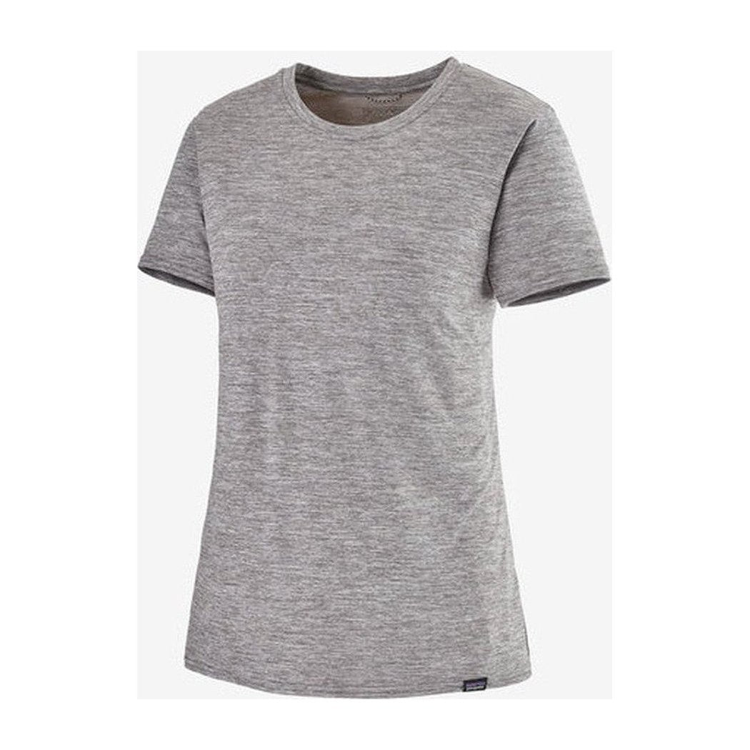 A front view of the Patagonia Women's Cap Cool Daily Shirt in Feather Grey against a white background.