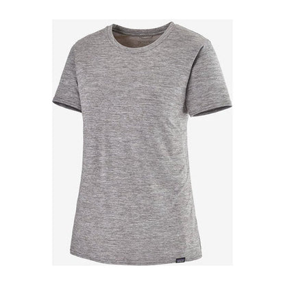 A front view of the Patagonia Women's Cap Cool Daily Shirt in Feather Grey against a white background.