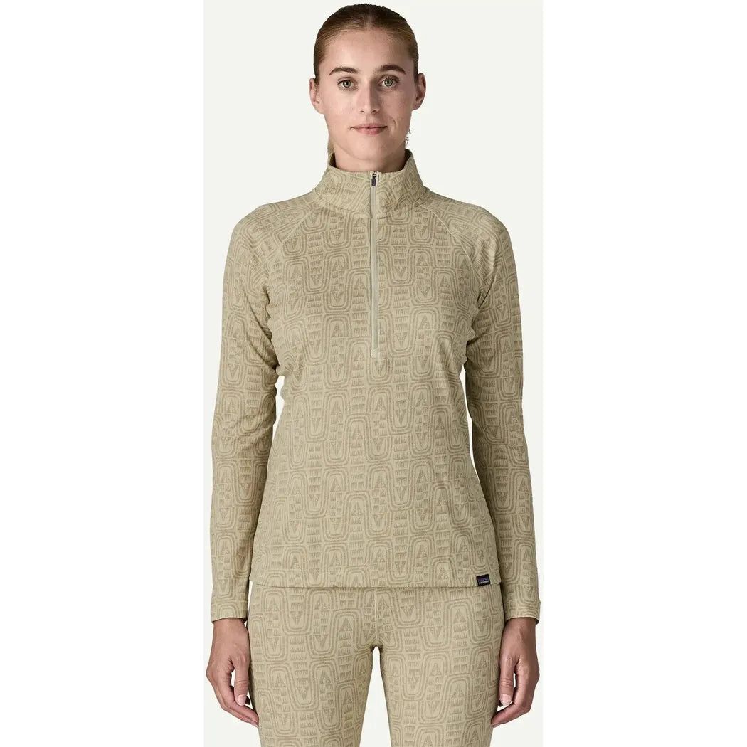 Patagonia Women's Cap MW Zip Neck-Women's - Clothing - Tops-Flow: Dyno White-XS-Appalachian Outfitters