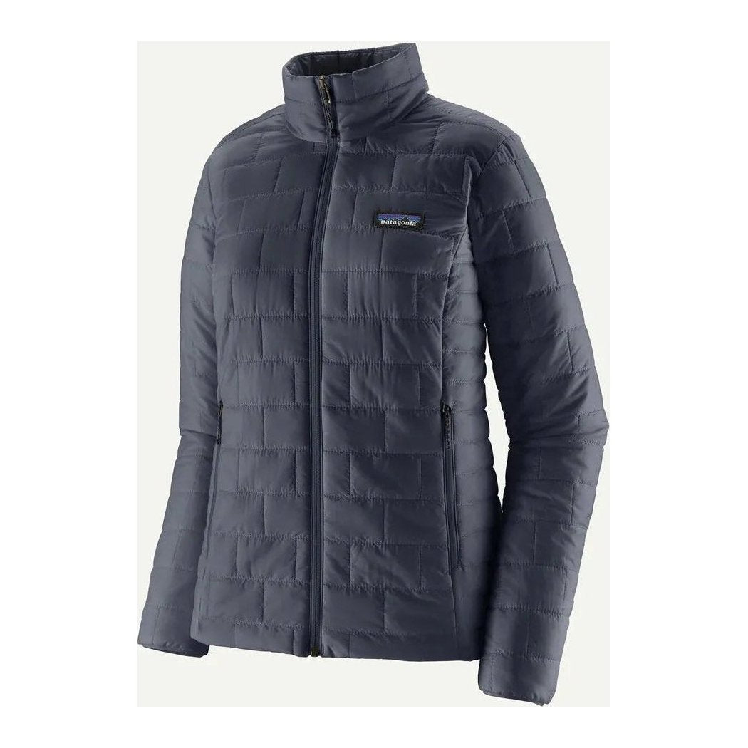 A front view of the Patagonia Women's Nano Puff Jacket in Black against a white background.