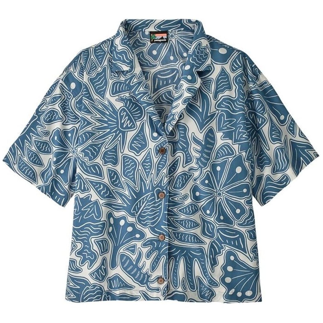 Patagonia Women's Tidal Threads Shirt-Women's - Clothing - Tops-Bees and Flowers:Still Blue-XS-Appalachian Outfitters
