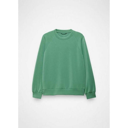 A front view of the Prana Sample - Women's Shea Soft Crewneck in Jade against a plain white background.