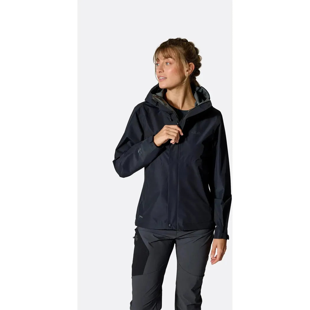 Rab Women's Downpour Jacket-Women's - Clothing - Jackets & Vests-Rab-Black-S-Appalachian Outfitters