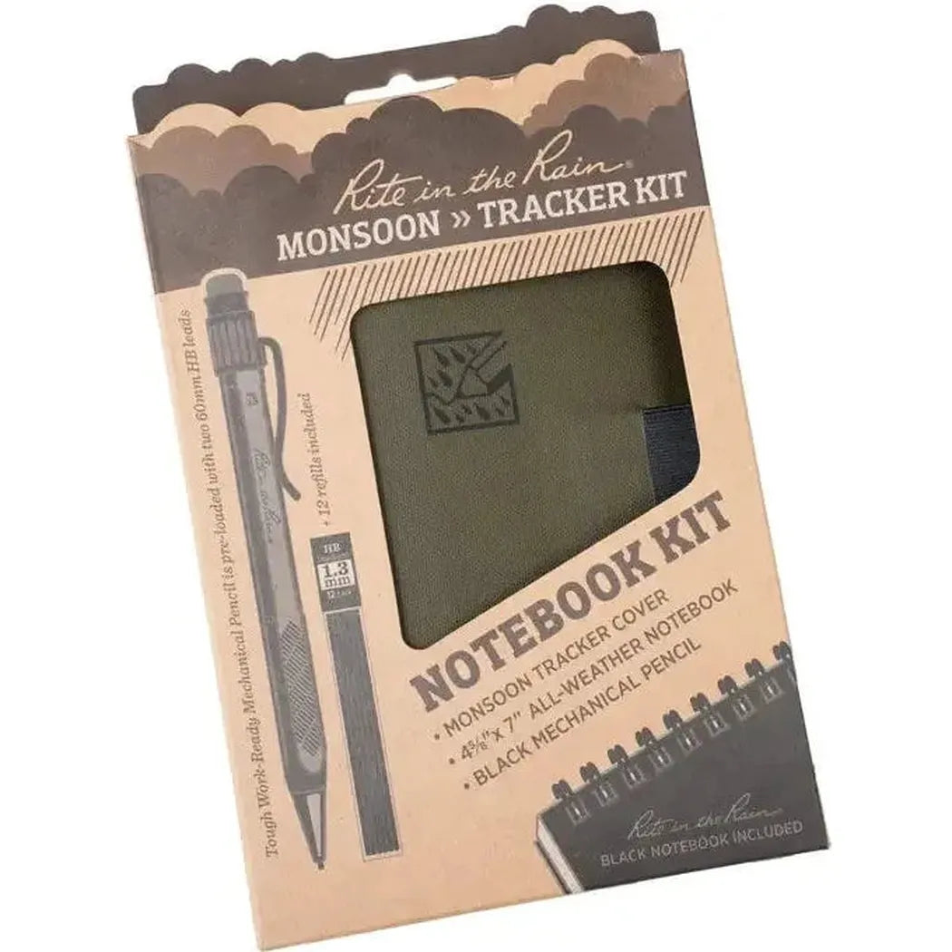 Rite in the Rain Monsoon Tracker Kit - TPU Cover, Side Spiral, Pencil-Camping - Accessories - Books-Notebooks-Rite in the Rain-Appalachian Outfitters