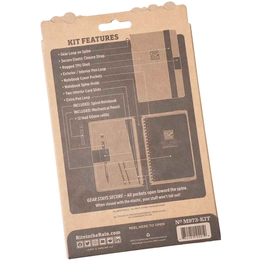 Rite in the Rain Monsoon Tracker Kit - TPU Cover, Side Spiral, Pencil-Camping - Accessories - Books-Notebooks-Rite in the Rain-Appalachian Outfitters