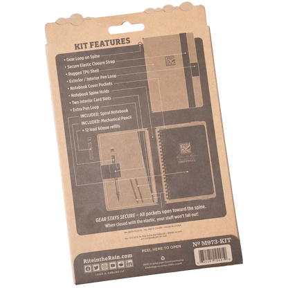 Rite in the Rain Monsoon Tracker Kit - TPU Cover, Side Spiral, Pencil-Camping - Accessories - Books-Notebooks-Rite in the Rain-Appalachian Outfitters