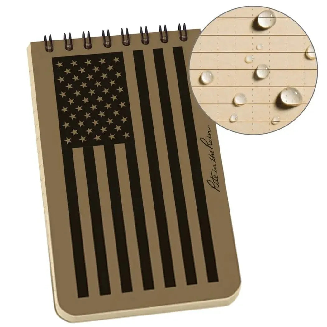 Rite in the Rain Top Spiral Notebook 3" x 5"-Camping - Accessories - Books-Notebooks-Rite in the Rain-Tan Flag-Appalachian Outfitters