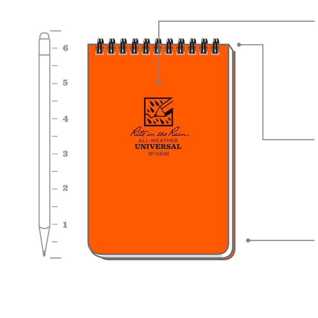 Rite in the Rain Top Spiral Notebook 4 x 6-Camping - Accessories - Books-Notebooks-Rite in the Rain-Appalachian Outfitters