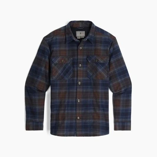 Royal Robbins Men's Snowcap Lined Flannel-Men's - Clothing - Tops-Royal Robbins-Navy Tioga Pld-M-Appalachian Outfitters