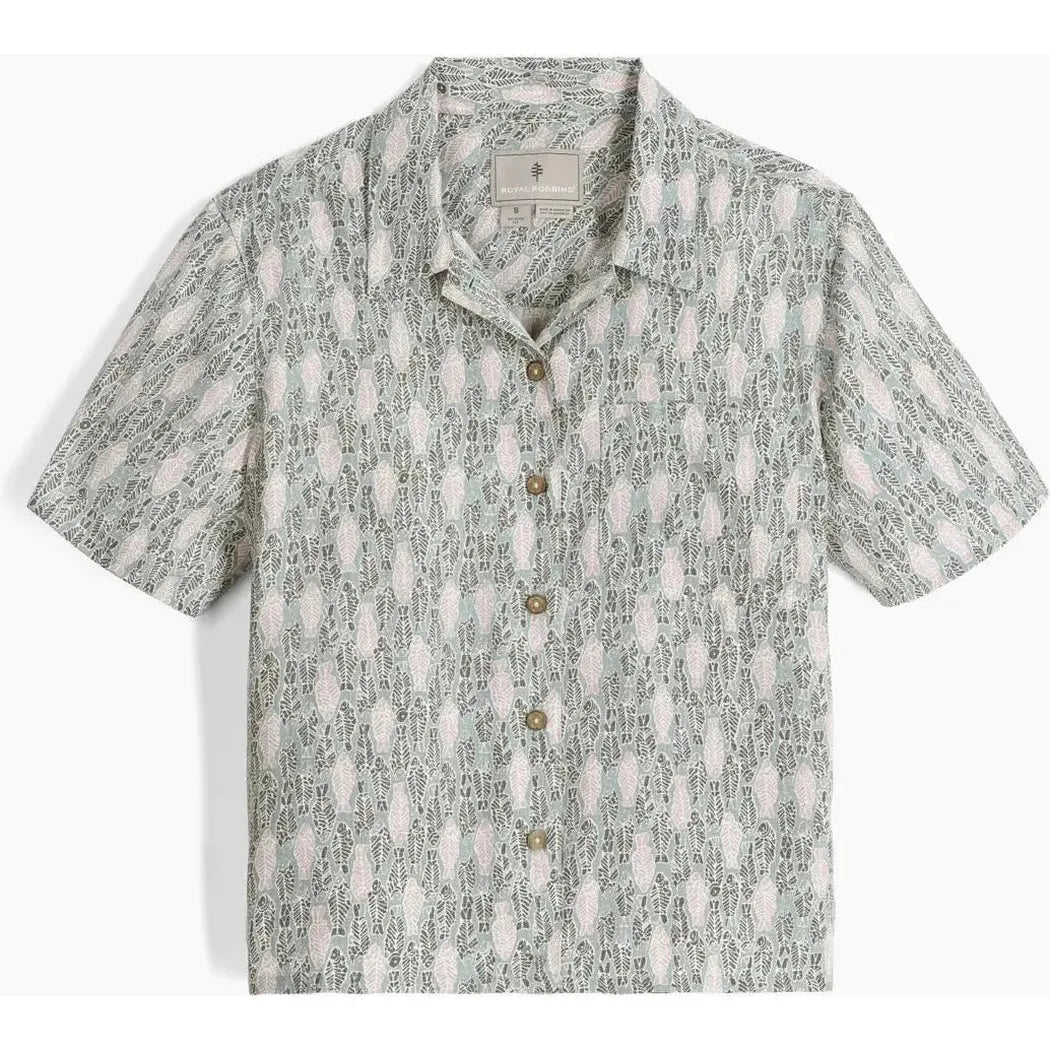Royal Robbins Women's Camino Pucker Short Sleeve-Women's - Clothing - Tops-Royal Robbins-Sage Leaf Fish Pt-S-Appalachian Outfitters