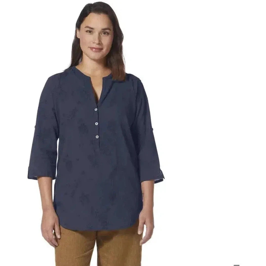 Royal Robbins Women's Oasis II 3/4 Sleeve-Women's - Clothing - Tops-Royal Robbins-Navy-S-Appalachian Outfitters