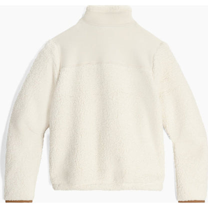 Back view of the Royal Robbins Women's Palisades 1/2 Zip in Chalk showing the turtleneck collar and long sleeves against a white background.