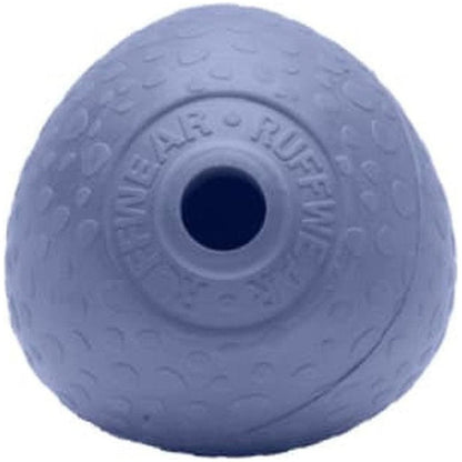 A top-down view of the Ruffwear Huckama ball in Campfire Orange showing the textured surface and central hole.