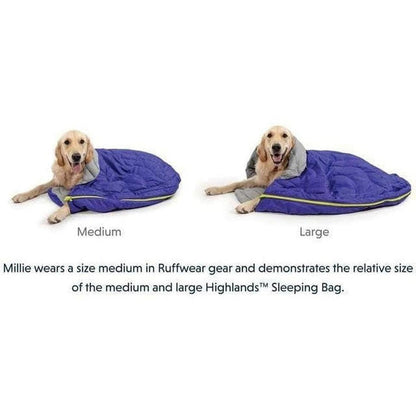 Ruffwear Highlands Dog Sleeping Bag Huckleberry Blue Outdoor