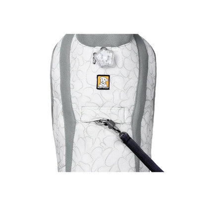 Back view of the Ruffwear Swamp Cooler Vest in Graphite Gray showing the front zipper and leash attachment against a white background.