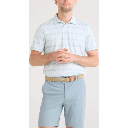 Front view of the SAXX Men's Caddie Short 8' Inseam- Sample in Silver Pine with a model wearing it against a white background.