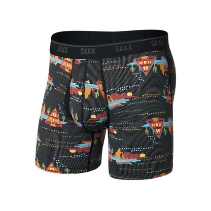 SAXX Quest Quick-Dry Mesh Boxer Brief Fly - 6"-Men's - Clothing - Underwear-Lakeside/Black-M-Appalachian Outfitters