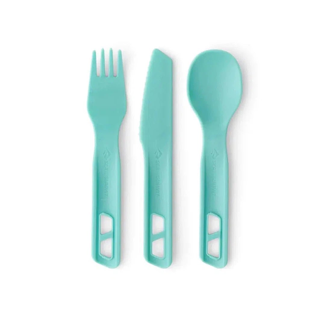 Sea To Summit Passage Cutlery Set - 3 Piece-Camping - Cooking - Utensils-Aqua Sea Blue-Appalachian Outfitters