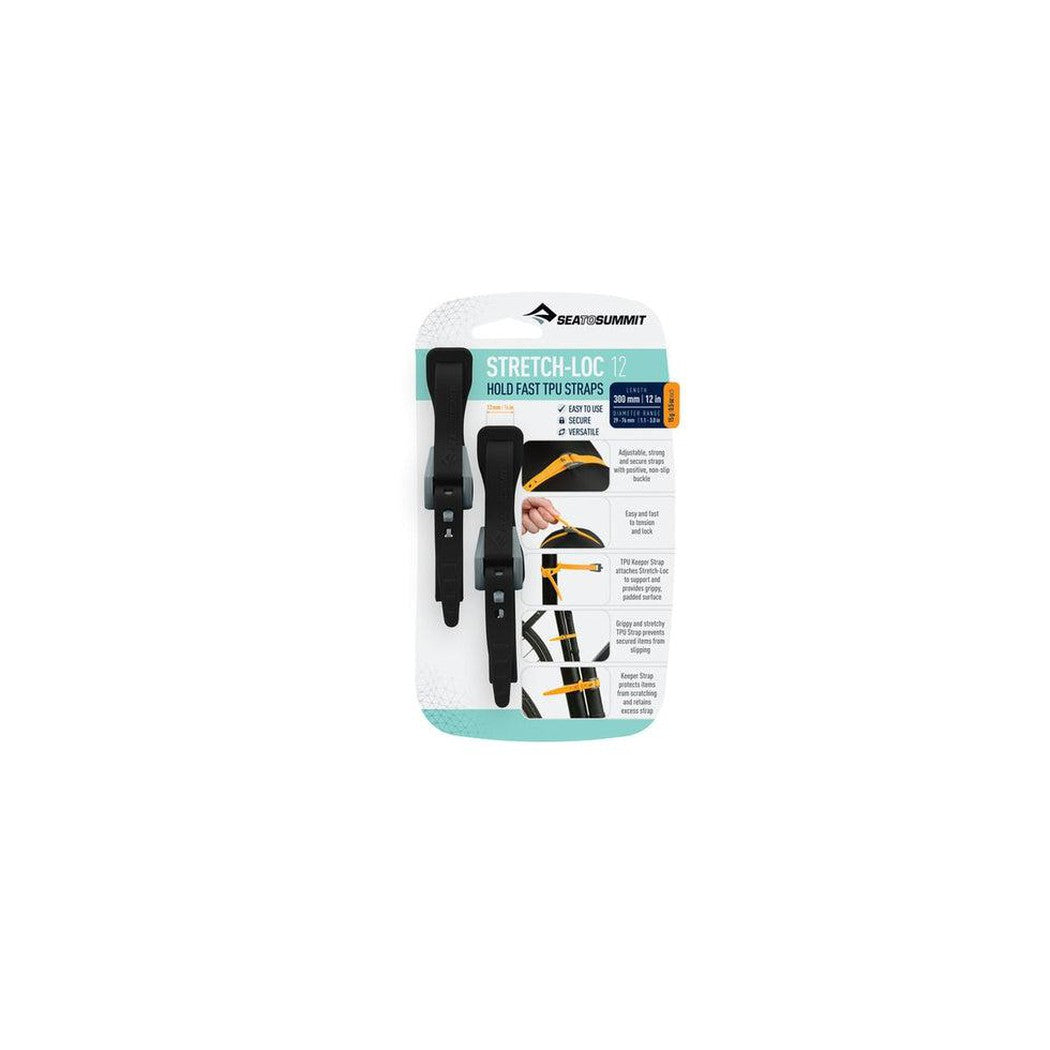 Stretch-Loc TPU Straps 2 Pack-Camping - Accessories-Sea To Summit-12 Inch-Black-Appalachian Outfitters