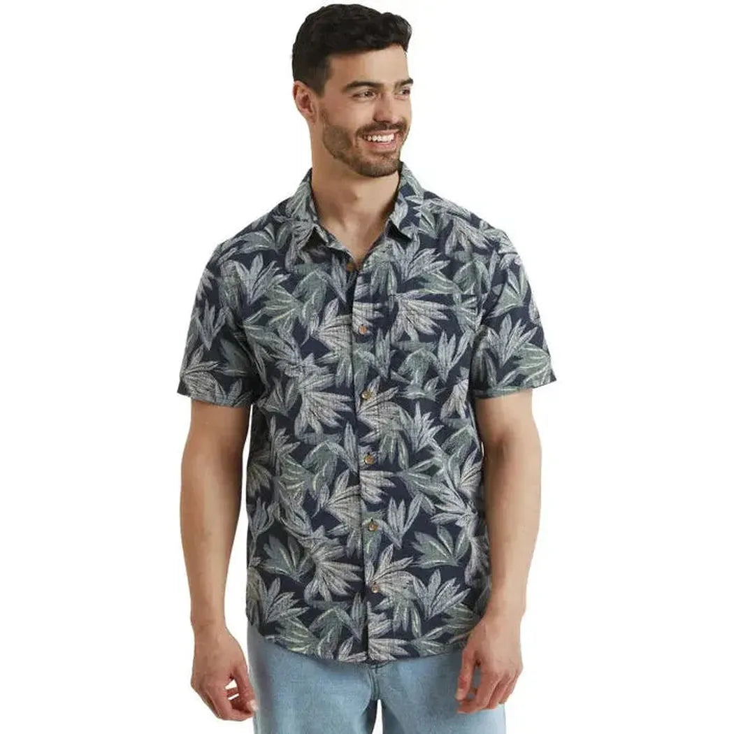 Sherpa Adventure Gear Men's Havai Short Sleeve Shirt-Men's - Clothing - Tops-Sherpa Adventure Gear-Rathee Blue-M-Appalachian Outfitters