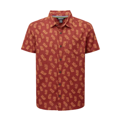 Sherpa Adventure Gear Men's Indi Floral Short Sleeve Shirt-Men's - Clothing - Tops-Sherpa Adventure Gear-Clay Red-M-Appalachian Outfitters