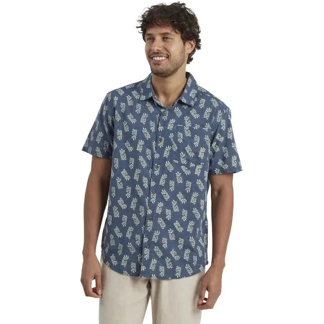 Sherpa Adventure Gear Men's Indi Floral Short Sleeve Shirt-Men's - Clothing - Tops-Sherpa Adventure Gear-Rathee Blue-M-Appalachian Outfitters