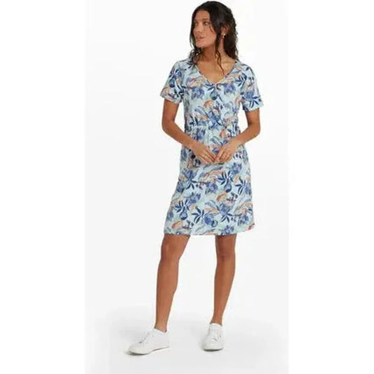 Sherpa Adventure Gear Women's Neha Faux Wrap Dress-Women's - Clothing - Dresses-Sherpa Adventure Gear-Seaport Blue Peacock-S-Appalachian Outfitters