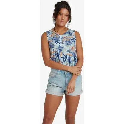 Sherpa Adventure Gear Women's Neha V-Neck Tank-Women's - Clothing - Tops-Sherpa Adventure Gear-Seaport Blue Peacock-S-Appalachian Outfitters