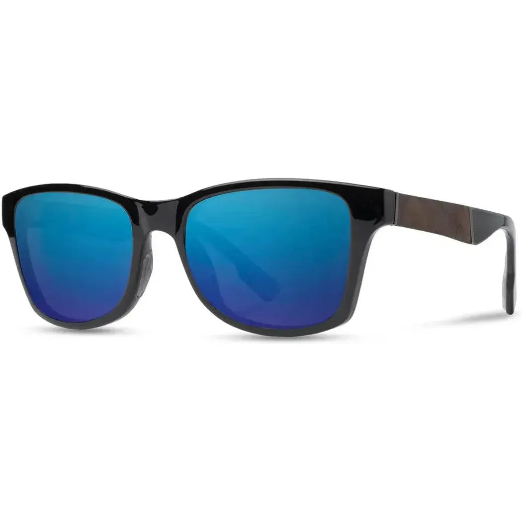Shwood Handcrafted Canby ACTV-Accessories - Eyewear - Sunglasses-Shwood Handcrafted-Black // Elm Burl-Blue Flash Polarized-Appalachian Outfitters
