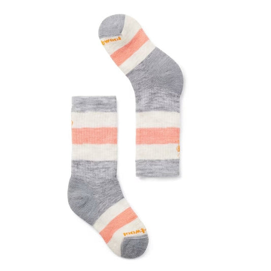 Smartwool Kids' Hike Full Cushion Striped Crew Socks-Accessories - Socks - Kids-Wild Salmon-S-Appalachian Outfitters