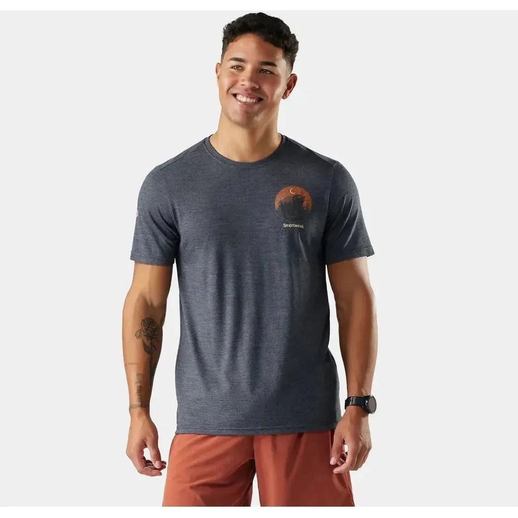 Smartwool Men's Lunar Bear Active Short Sleeve Graphic Tee-Men's - Clothing - Tops-Charcoal Heather-M-Appalachian Outfitters