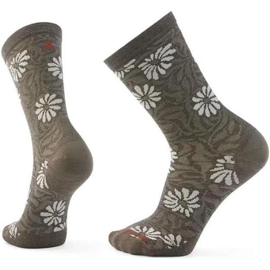 Smartwool Everyday Floral Crew Socks-Accessories - Socks - Men's-Smartwool-Taupe-S-Appalachian Outfitters
