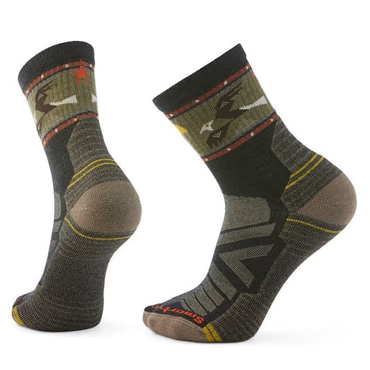 Smartwool Hike Light Cushion Soaring Print Mid Crew Socks-Accessories - Socks - Unisex-Smartwool-Charcoal-M-Appalachian Outfitters