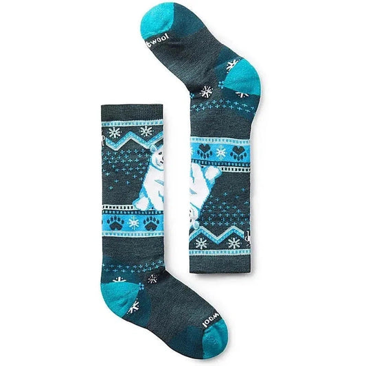Kids' Wintersport Full Cushion Polar Bear Pattern OTC Socks-Accessories - Socks - Kids-Smartwool-Twilight Blue-S-Appalachian Outfitters