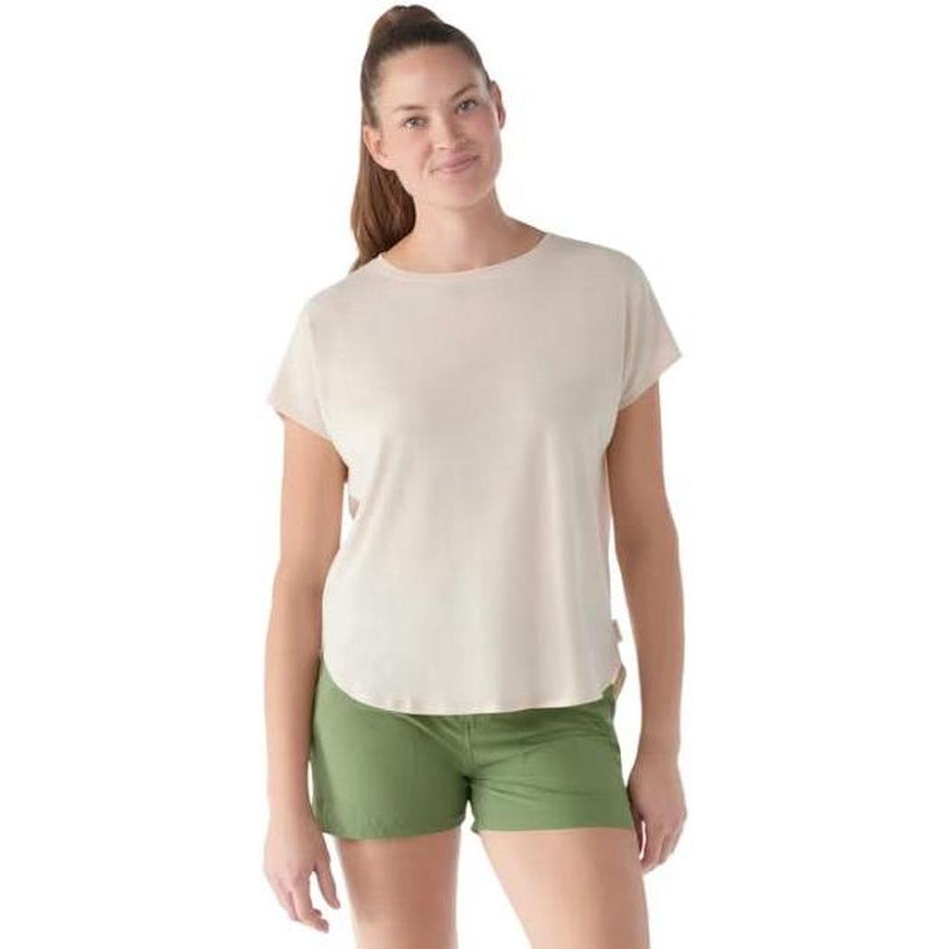 Smartwool Women's Short Sleeve Swing Top-Women's - Clothing - Tops-Smartwool-Almond-S-Appalachian Outfitters