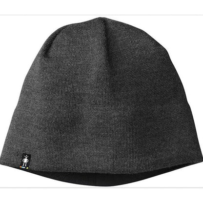 A front view of the Smartwool The Lid in Winter Moss showing the small logo tag on the front against a white background.