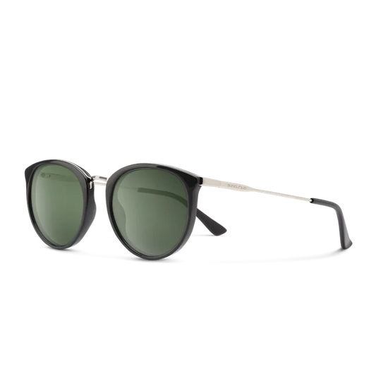 Suncloud Dana-Accessories - Eyewear - Sunglasses-Suncloud-Black-Polarized Gray Green-Appalachian Outfitters