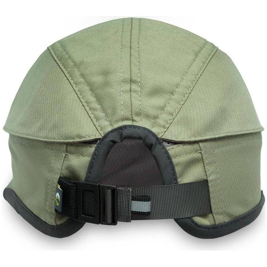 Back view of the Sunday Afternoons Sun Guide Cap in Sandstone showing the adjustable strap and padded interior against a white background.