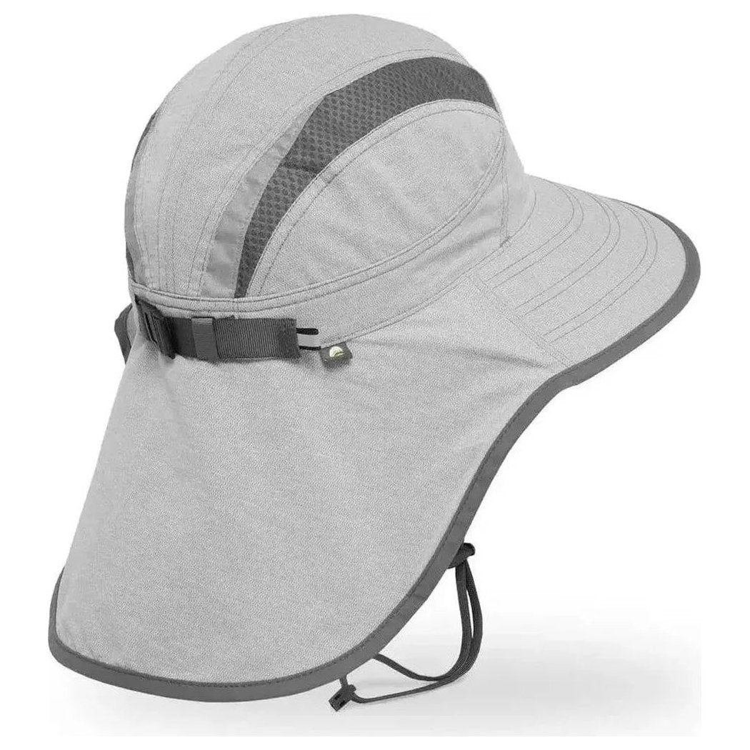 A front view of the Sunday Afternoons Ultra Adventure Hat in Eucalyptus with a wide brim and chin strap against a white background.