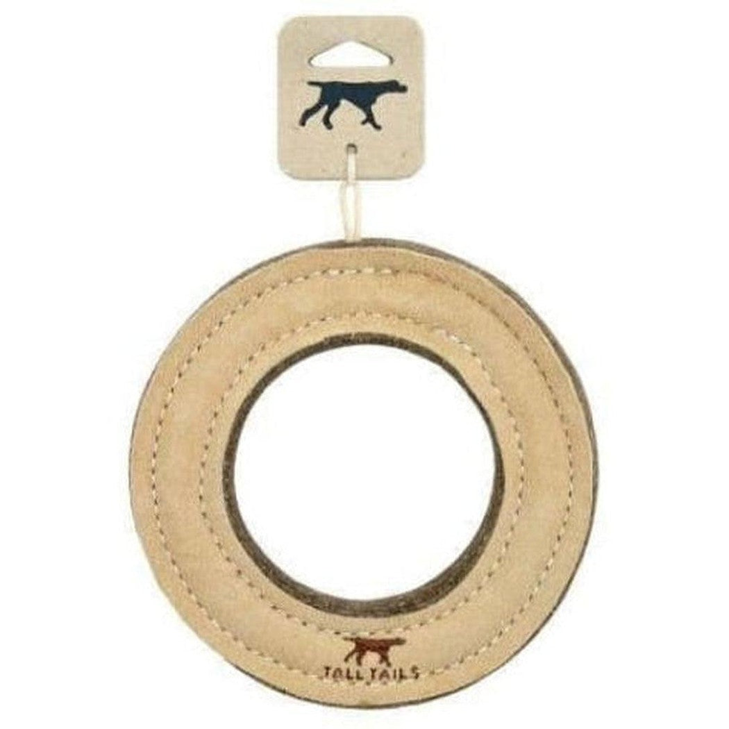 Tall Tails Natural Leather Ring Toy Outdoor Dogs