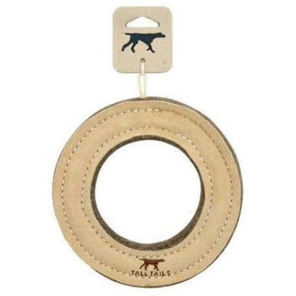 Tall Tails Natural Leather Ring Toy Outdoor Dogs